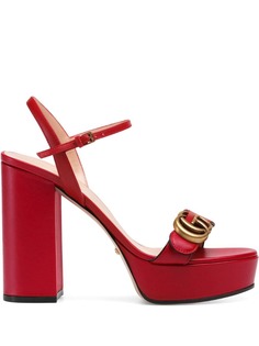 Gucci босоножки на платформе с пряжкой GG