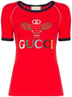 Gucci футболка Tennis Racket с логотипом