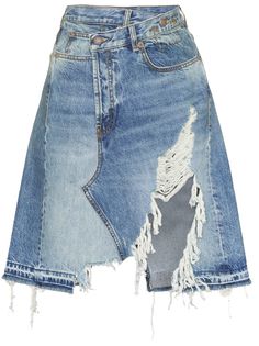 R13 джинсовая юбка асимметричного кроя Norbury