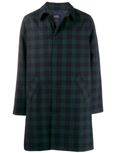 A.P.C. клетчатый плащ New England