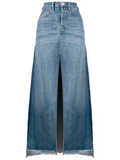 Marcelo Burlon County Of Milan длинная джинсовая юбка с эффектом потертости