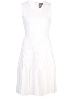 Lela Rose плиссированное платье с узором шеврон