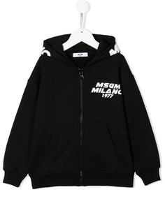 Msgm Kids худи на молнии с логотипом