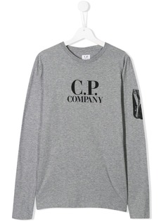 Cp Company Kids топ из джерси с логотипом