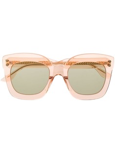 Bottega Veneta Eyewear солнцезащитные очки в прозрачной массивной оправе