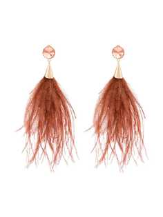 Rosantica feather crystal clip-on earrings