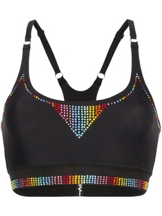 Adam Selman Sport Rainbow embellished sports bra