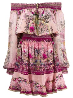 Camilla платье с открытыми плечами и принтом