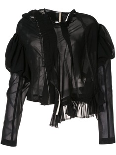 COMME DES GARÇONS PRE-OWNED полупрозрачная куртка асимметричного кроя с оборками