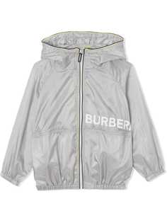 Burberry Kids куртка с капюшоном и логотипом
