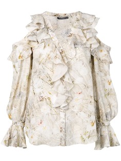 Alexander McQueen юбка с цветочным принтом и оборкой