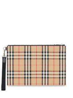 Burberry клатч на молнии в клетку Vintage Check