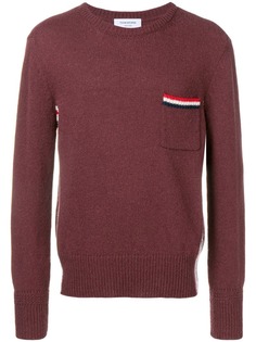 Thom Browne свободный пуловер вязки интарсия с полосками RWB