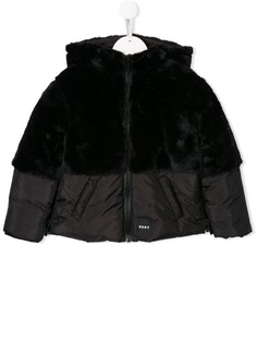 Dkny Kids faux fur panelled jacket