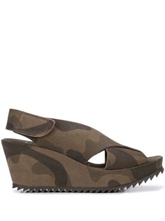 Pedro Garcia camouflage print platform sandals