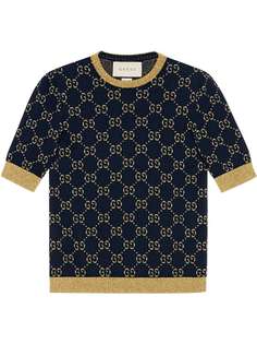 Gucci топ с люрексом GG