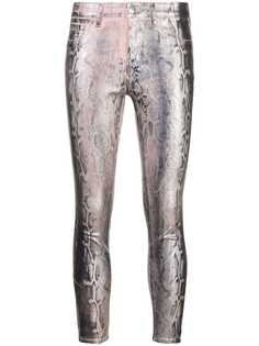 Lagence snake print metallic trousers