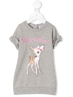 Monnalisa платье-футболка с нашивками