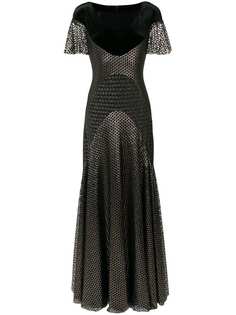 Talbot Runhof длинное трикотажное платье с блестками