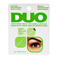 Клей для ресниц DUO прозрачный с кистью с витаминами 5 г