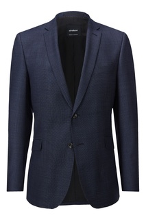 Приталенный пиджак из синего меланжа Strellson