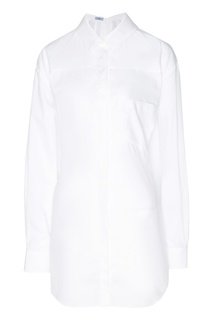 Белая блуза с бантом на спине Prada