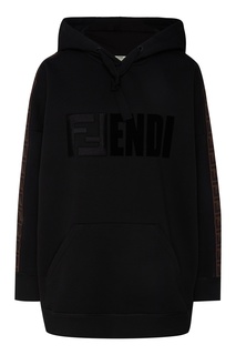 Черное худи с логотипом Fendi