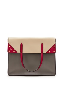 Кожаная сумка с текстильным ремнем Fendi