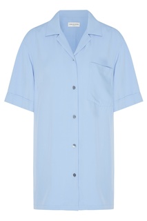 Голубая рубашка с коротким рукавом Dries Van Noten