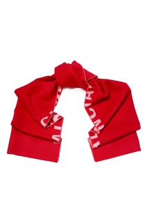 Красный шарф с крупным логотипом Balenciaga