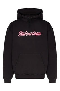 Черное худи с логотипом "Glossy" Balenciaga Man