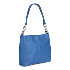 Синяя кожаная сумка с двумя дополнительными ручками разной длины Respect