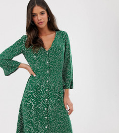 Платье на пуговицах с цветочным принтом Y.A.S Tall - Зеленый