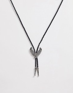 Черное ожерелье с орлом в стиле боло Sacred Hawk - Черный