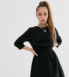 Фактурное платье мини с резинкой ASOS DESIGN Petite - Черный
