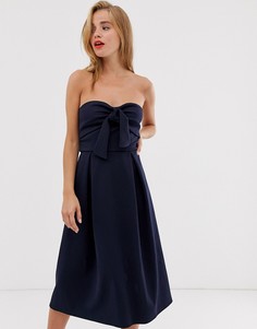 Короткое приталенное платье с завязкой True Violet - Темно-синий