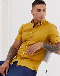 Оксфордская рубашка горчичного цвета с короткими рукавами New Look - Желтый