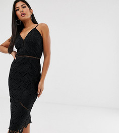 Платье миди с кружевной отделкой Missguided Tall - Черный