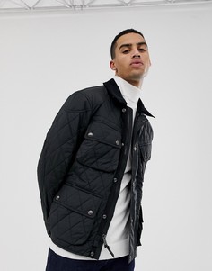 Стеганая байкерская куртка с кожаной отделкой Polo Ralph Lauren - Черный
