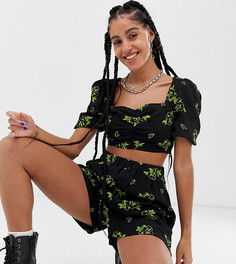 Топ с цветочным принтом и оборками COLLUSION - Мульти