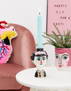 Керамический подсвечник в виде девушки Kitsch Kitchen - Мульти