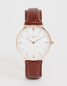 Часы со светло-коричневым кожаным ремешком Elie Beaumont - Рыжий