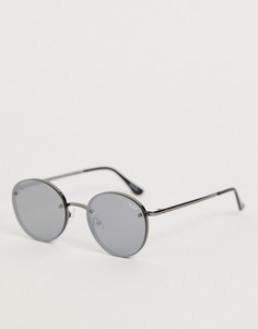 Серебристые круглые солнцезащитные очки Quay Australia - Серебряный