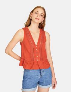 Блуза с кружевом кроше Stradivarius