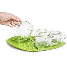Сушилки для посуды Qualy Сушилка-поднос Lotus зеленая