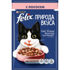 Паучи Felix Природа Вкуса с лососем для кошек 85г (12392209)