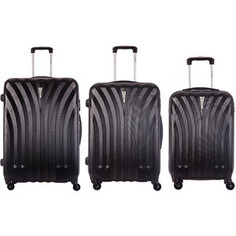 Комплект чемоданов LCASE Phuket Black с расширением Lcase