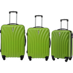Комплект чемоданов LCASE Phuket K17 green с расширением Lcase