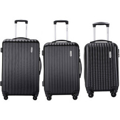 Комплект чемоданов LCASE Krabi Black с расширением Lcase