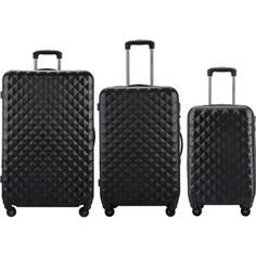 Комплект чемоданов LCASE Phatthaya Black с расширением Lcase